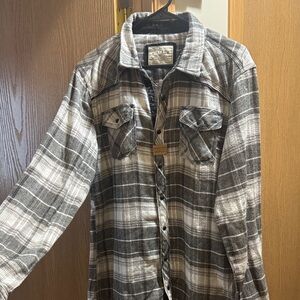 NWT Buckle BKE Black and White Plaid Shirt